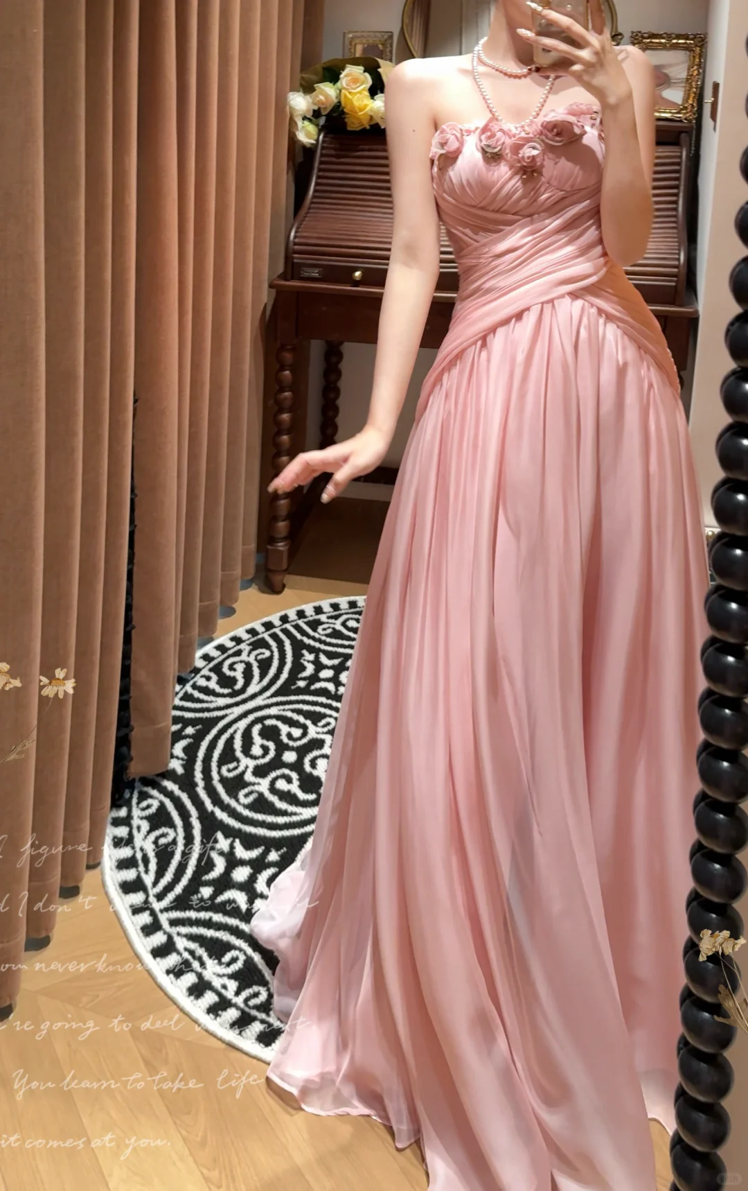 Classy A Line Sweetheart Neck Floral Chiffon Long Prom Dresses SH4634