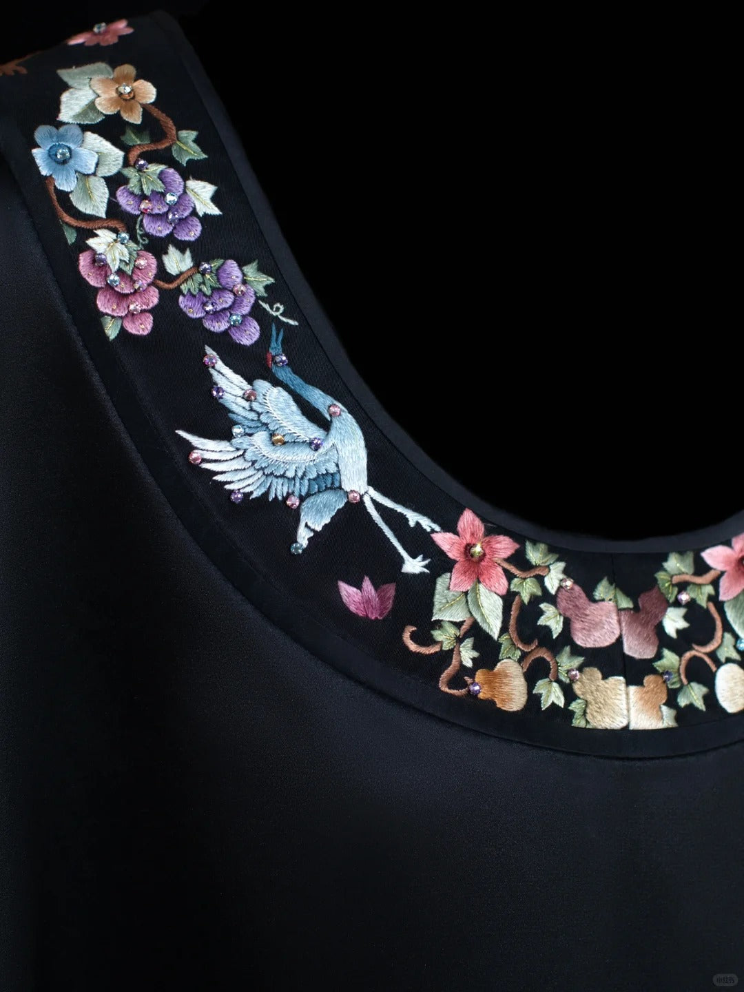 formaldressy-Black exquisite floral elegant fairy girl short satin homecoming dress birthday dress gh5371