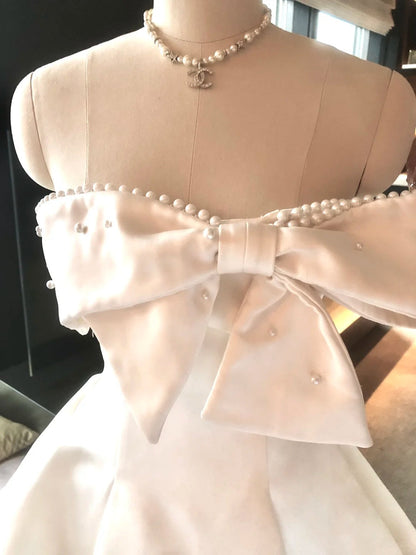 formaldressy-White short satin princess homecoming dress birthday party dress eighth grade dress gh5294