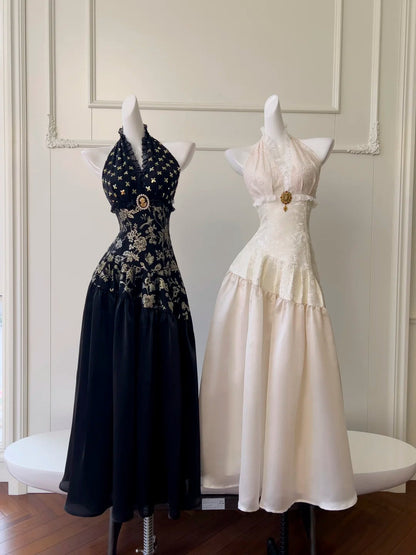 Halter Vintage Evening Dresses,Sleeveless Party Gowns  cg25487
