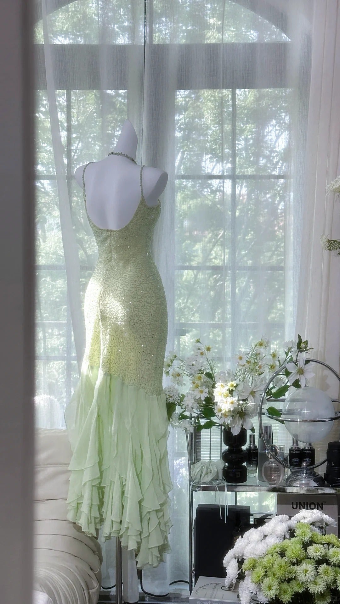 Green Mermaid Formal Dress Vintage Long Party Dress Evening Dress Prom Dresses     cg25711