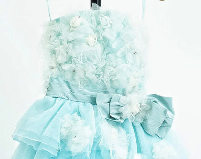 formaldressy-Blue/Pink Floral Fashion Gorgeous Elegant Long Tiered Tulle Ball Gown gh5323
