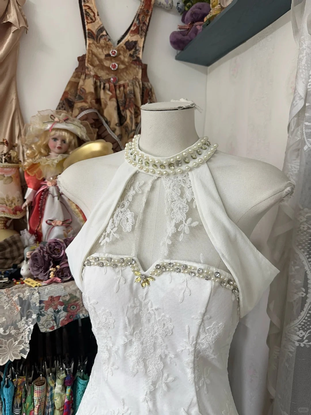 formaldressy-Sweet Sexy Short Suspender Lace Beaded Homecoming Dress Birthday Party Dress gh5192