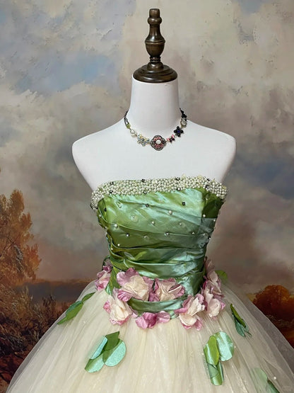 A Line Strapless Ball Gown Quinceanera Dress Unique Evening Dress    cg25561