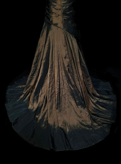 Strapless Brown Vintage Evening Dresses, Sleeveless Long Party Gowns  cg25499