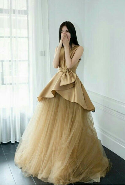A Line V Neck Formal Dress Long Party Dress Evening Dress Prom Dresses     cg25740