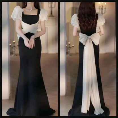 New Long Mermaid Short Sleeves Long Prom Party Dress    cg25619