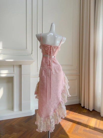 Pink Prom Party Dresses Unique Evening Dress Vintage Princess Dress   cg26007