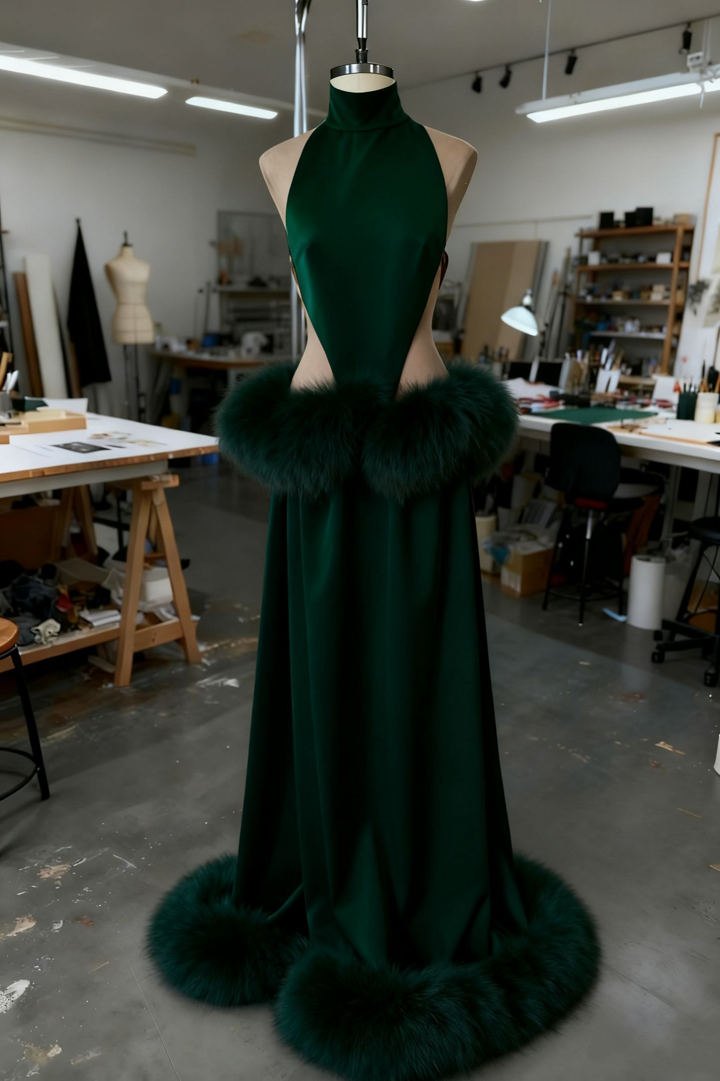 formaldressy-Sexy Long Fur Dress gh6162