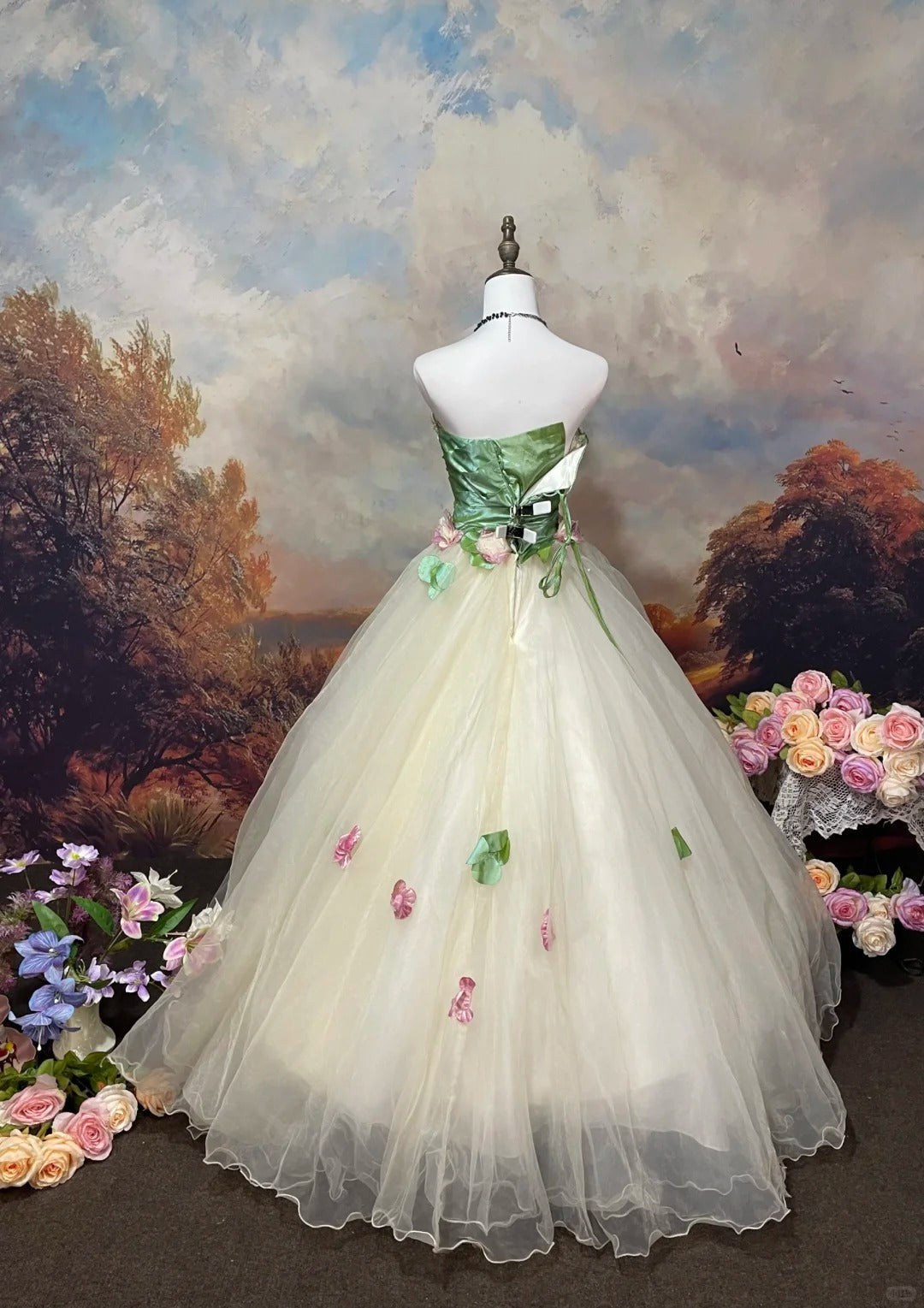 A Line Strapless Ball Gown Quinceanera Dress Unique Evening Dress    cg25561