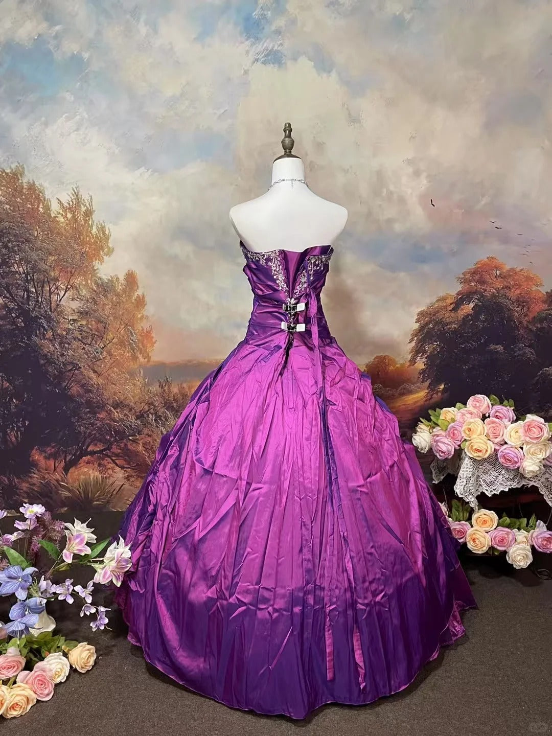 A Line Strapless Ball Gown Quinceanera Dress Unique Evening Dress    cg25567