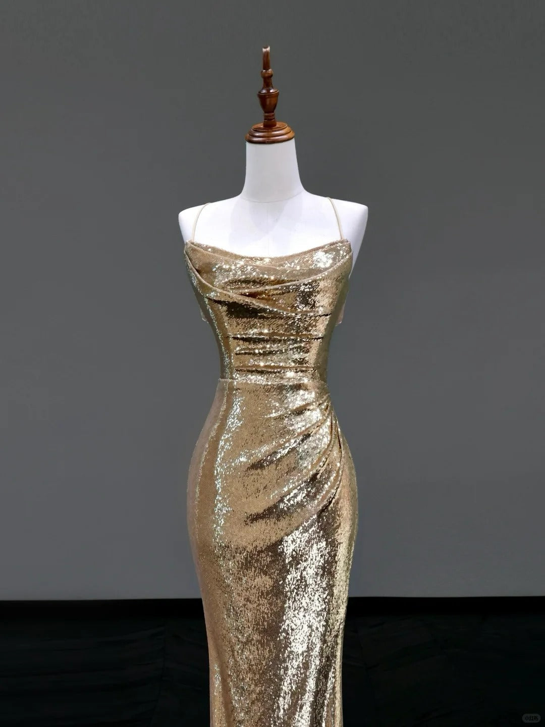 formaldressy-Gold elegant sequins long mermaid tight prom dress evening dress party dress gh5125
