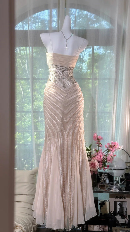 formaldressy-Pink gorgeous beaded elegant long chiffon Prom dress evening dress party dress gh5166