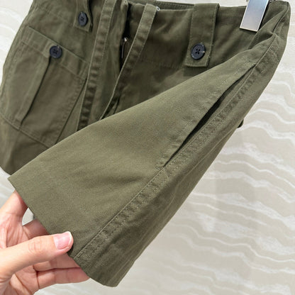 Prada Short Khaki Green Cotton