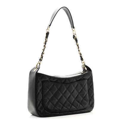 Caviar Quilted Timeless CC Shoulder Bag Black