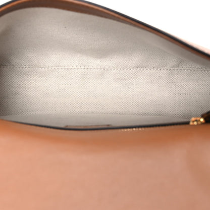 Roxy Calfskin Medium Blondie Top Handle Bag Brown