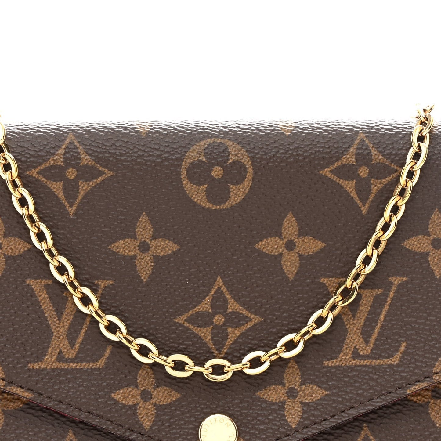 Monogram Pochette Felicie Chain Wallet Fuchsia
