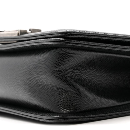 Caviar Quilted Small Boy Flap Black
