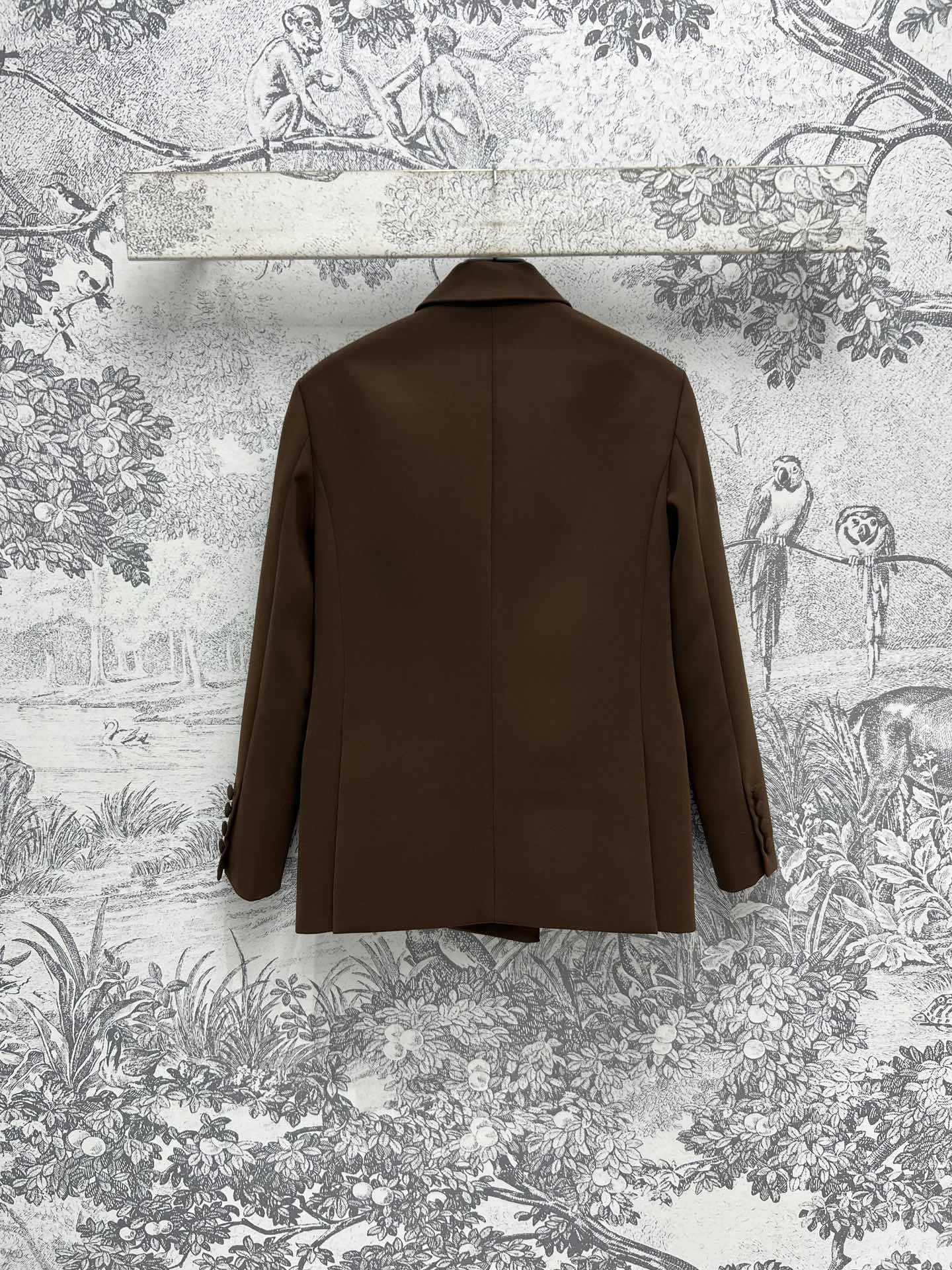 YSL 25 Suit Jacket Brown Wool Cotton