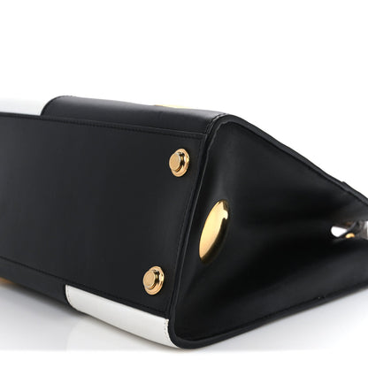 Calfskin Monogram Studded City Steamer PM Black White