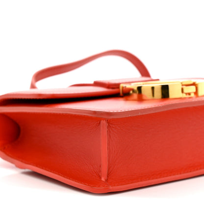 Smooth Calfskin Micro 30 Montaigne Flap Bag Orange