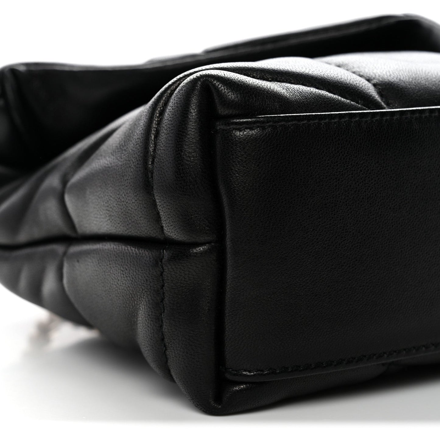 Lambskin Quilted Toy Loulou Puffer Monogram Chain Satchel Black