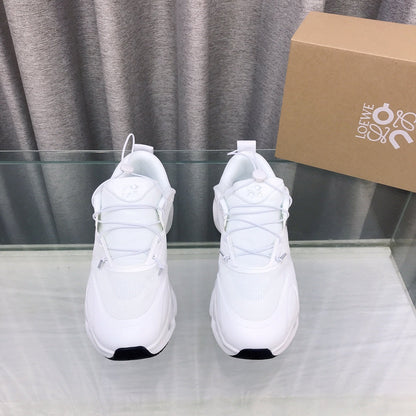 Loewe x on Angpao Couple Running Sneakers White Nylon Calfskin 597424