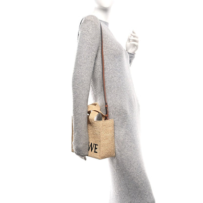 Raffia Paula's Ibiza Small Font Tote Natural Tan