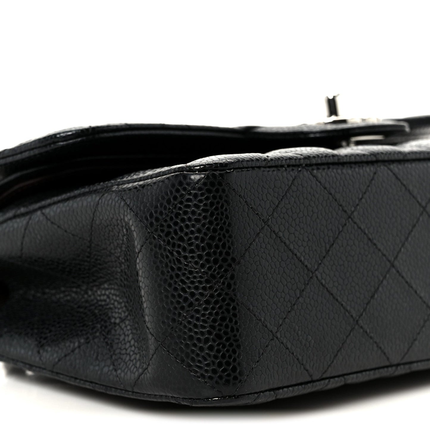 Caviar Quilted Small Double Flap Black