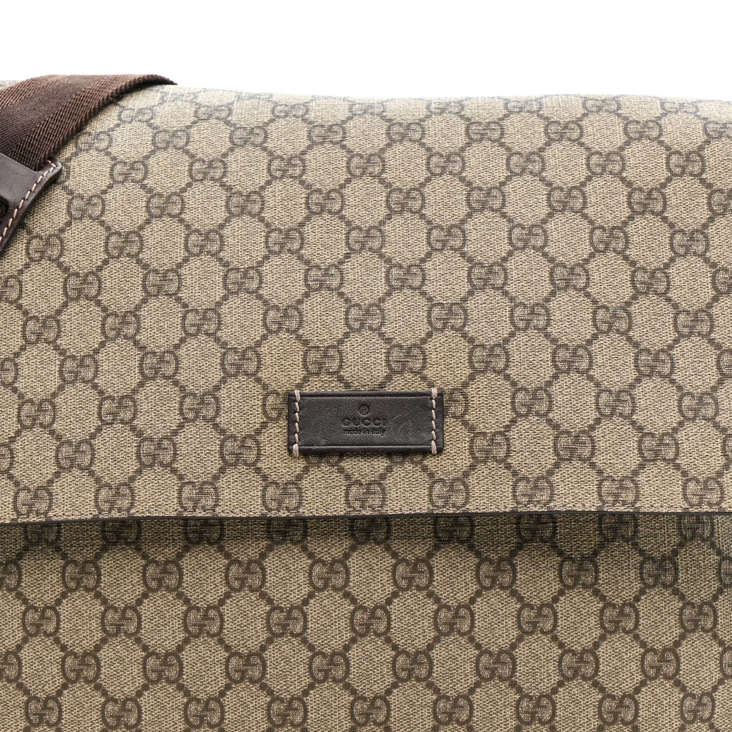 GG Plus Monogram Messenger Diaper Bag Dark Brown