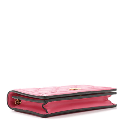 Calfskin GG Matelasse Chain Wallet Rhodamine Pink