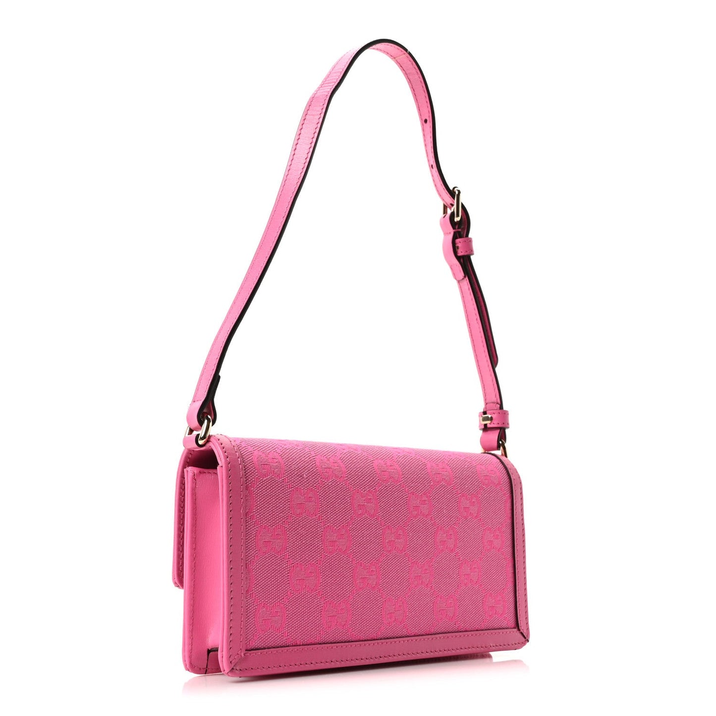 GG Monogram Scratch Lux Calfskin Mini Luce Shoulder Bag Blossom Rose Dark Blossom