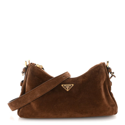 Scamosciato Suede Medium Aimee Shoulder Bag Cacao