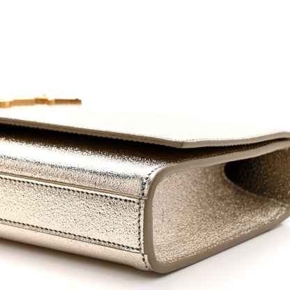 Metallic Textured Calfskin Classic Monogram Cassandre Clutch Pale Gold
