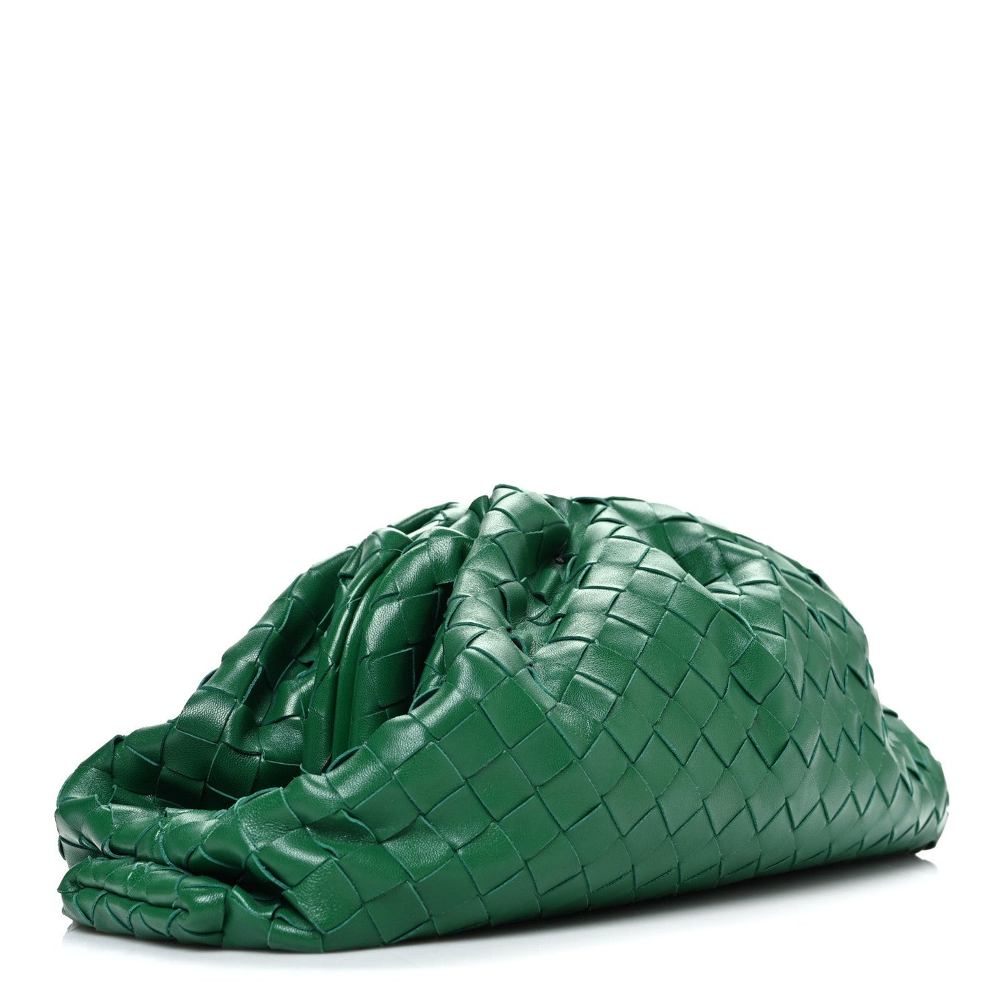 Nappa Maxi Intrecciato The Pouch Oversized Clutch Racing Green