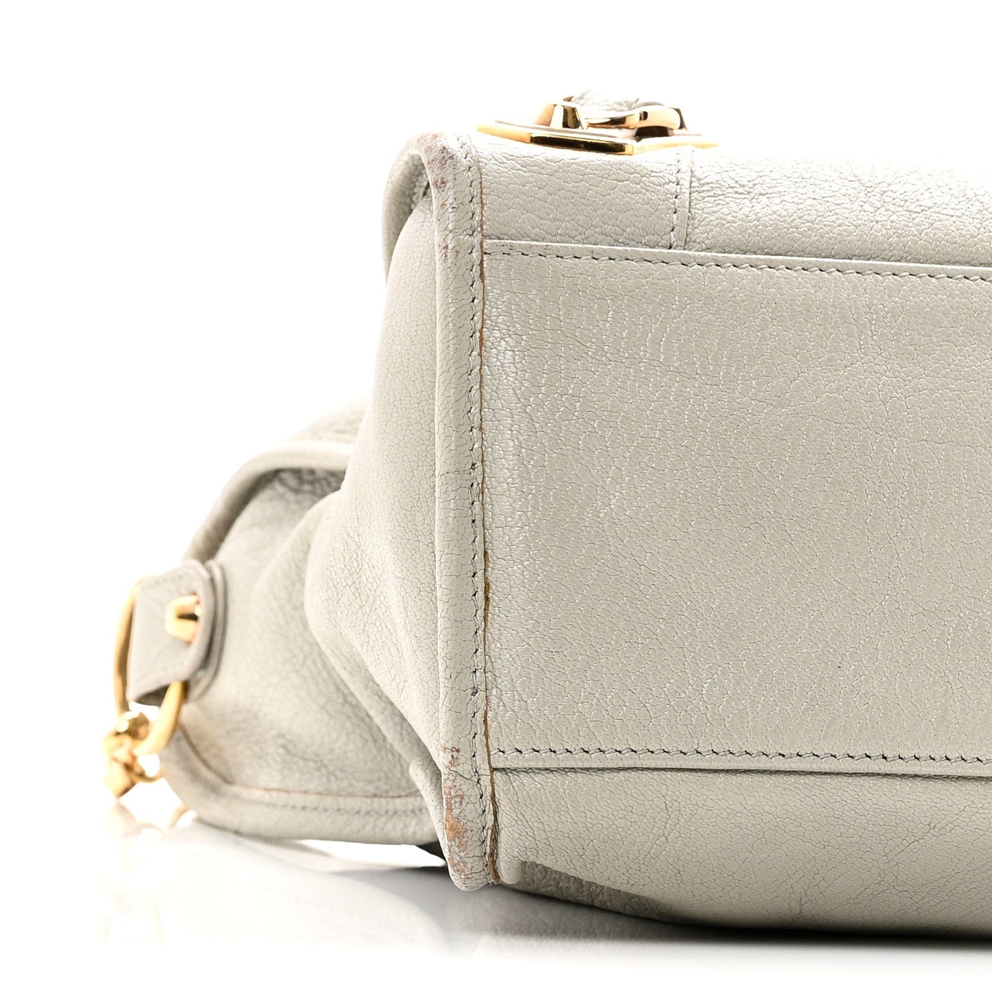 Chevre Gold Metallic Edge Hardware City Gris Glace