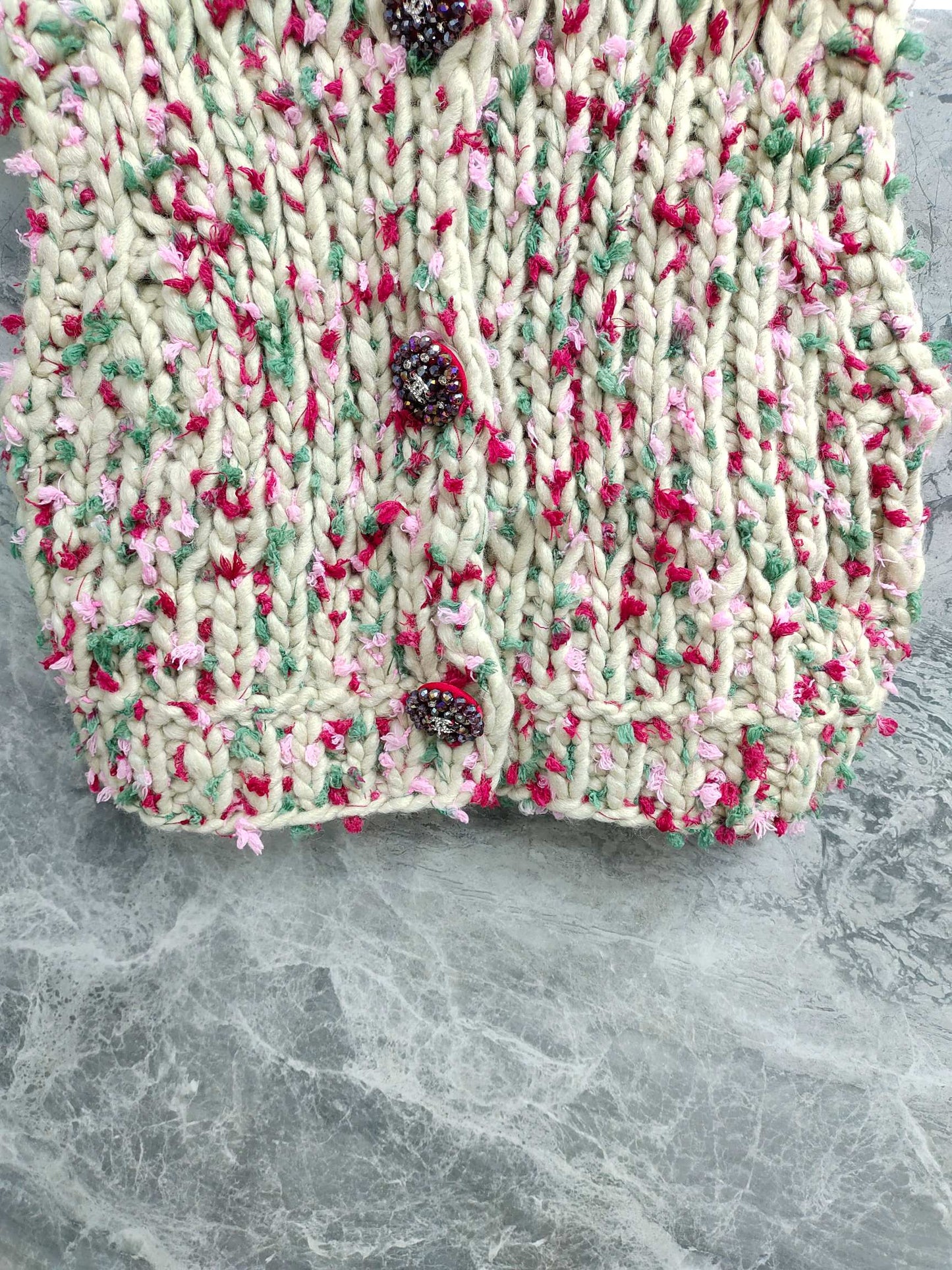Chanel 2025 Hand-crocheted Cardigan Vest Multicolor Cashmere 327001