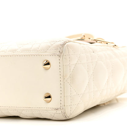 Lambskin Cannage Small My ABCDior Lady Dior White