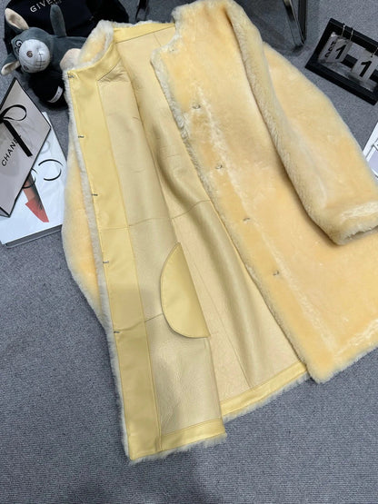 CHANEL 25S SHEEP FUR COAT 504