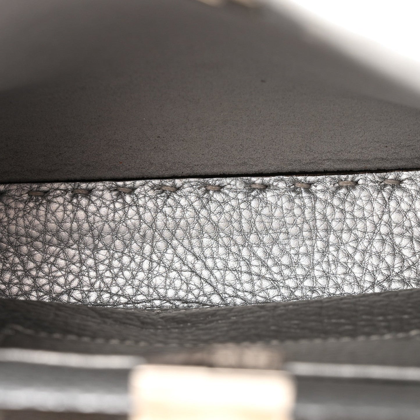 Cuoio Romano Lux Selleria Mini Peekaboo Iconic Satchel Argento