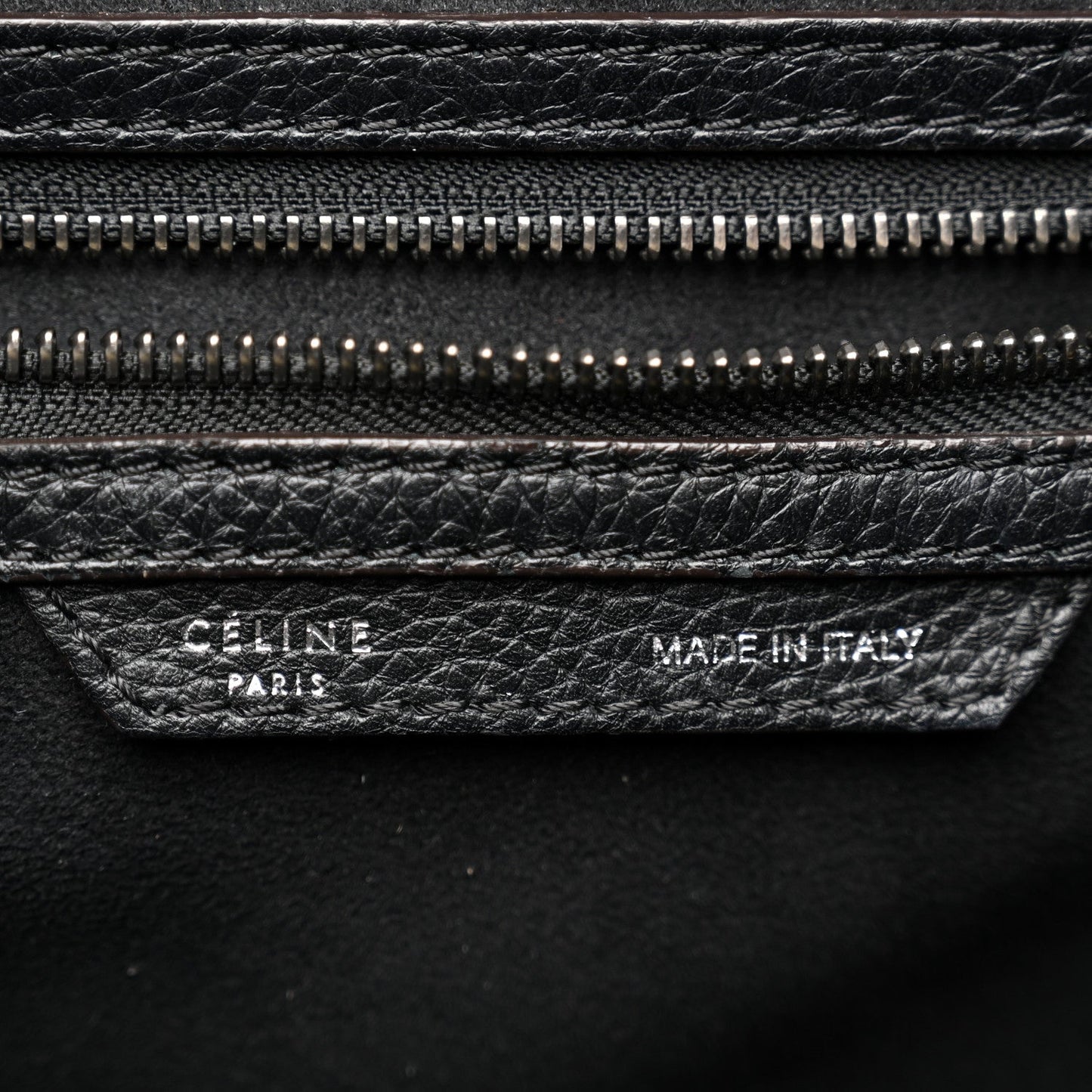 Drummed Calfskin Mini Luggage Black