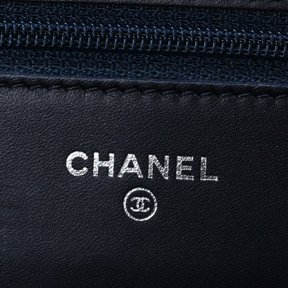 Velvet Quilted Boy Wallet On Chain WOC Blue