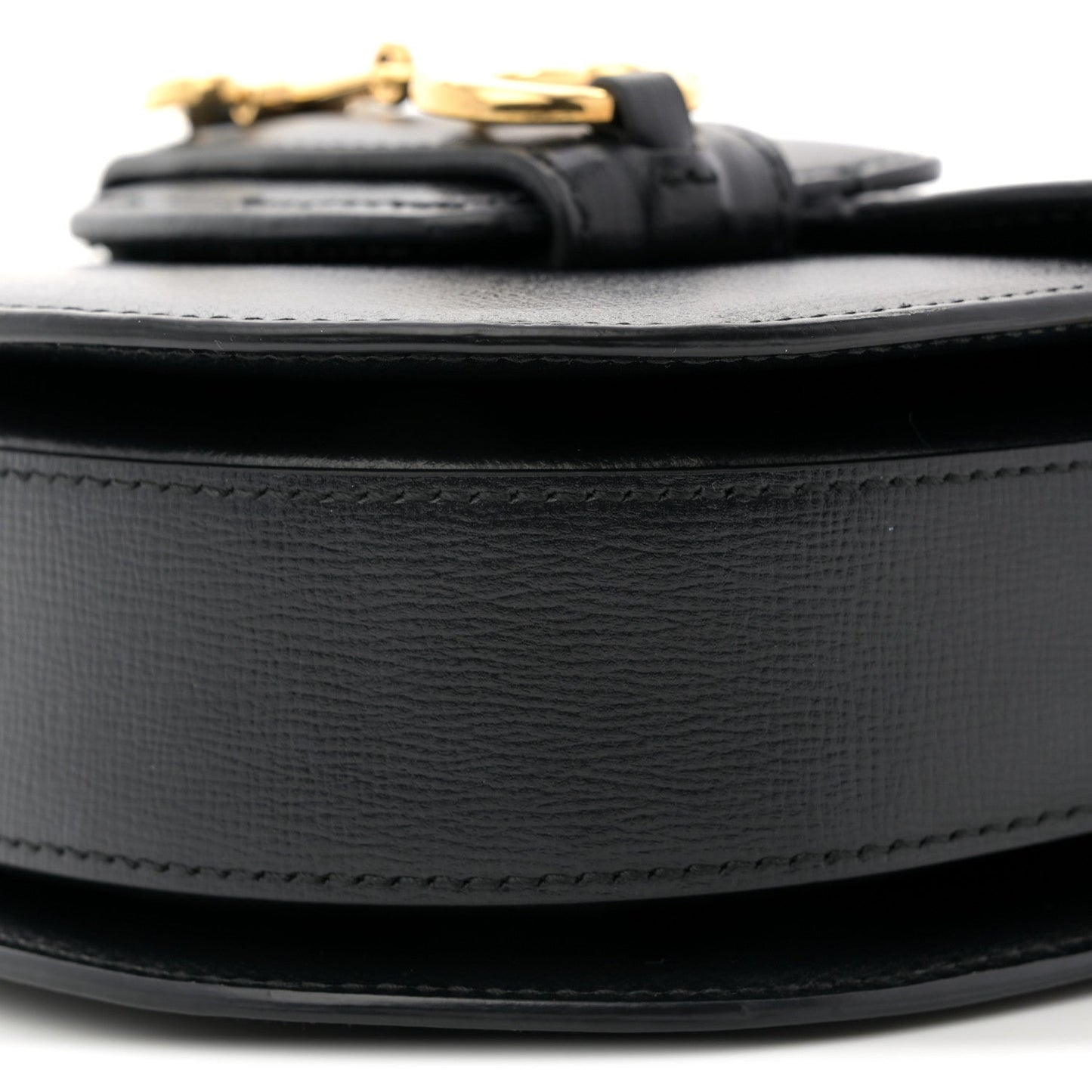 Azalea Calfskin Mini Horsebit 1955 Rounded Shoulder Bag Black