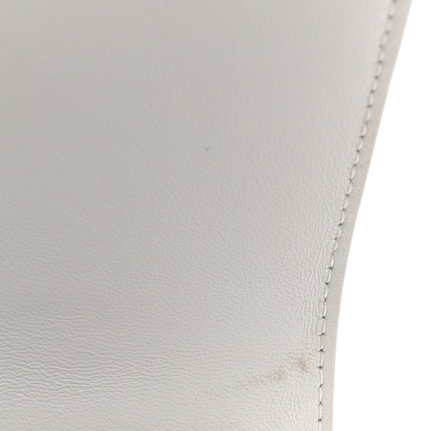 Calfskin Crocodile Embossed Small Hourglass Top Handle Bag White