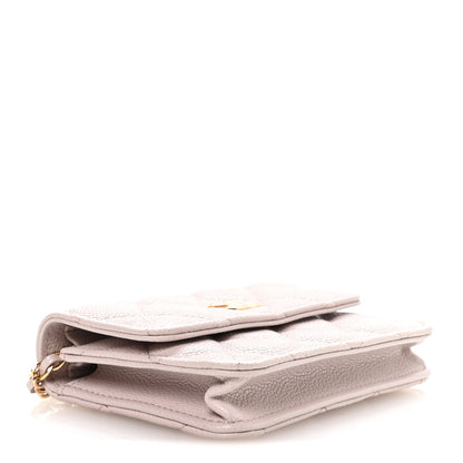 Caviar Quilted Miss Coco Clutch With Chain Light Purple