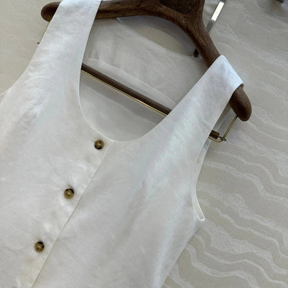 LP SLEEVELESS LINEN BLAZER 272243