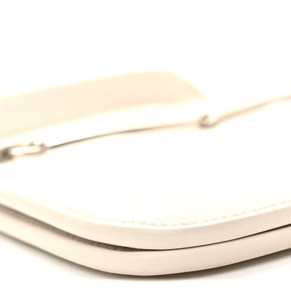 Calfskin Horsebit Slim Shoulder Bag White