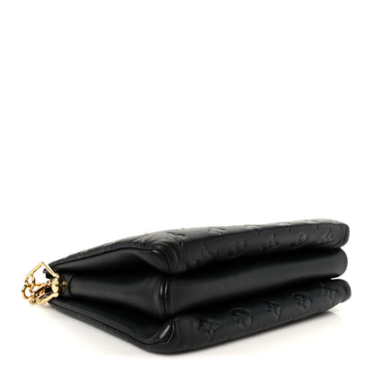 Lambskin Embossed Monogram Coussin PM Black
