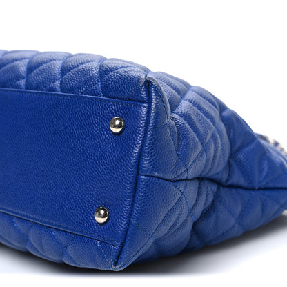 Caviar Quilted Easy Zip Tote Cobalt Blue