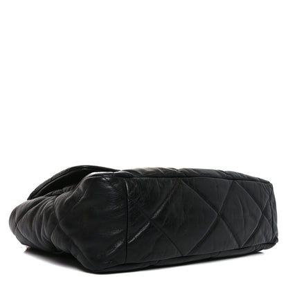 Goatskin Quilted Maxi Chanel 19 Flap Black